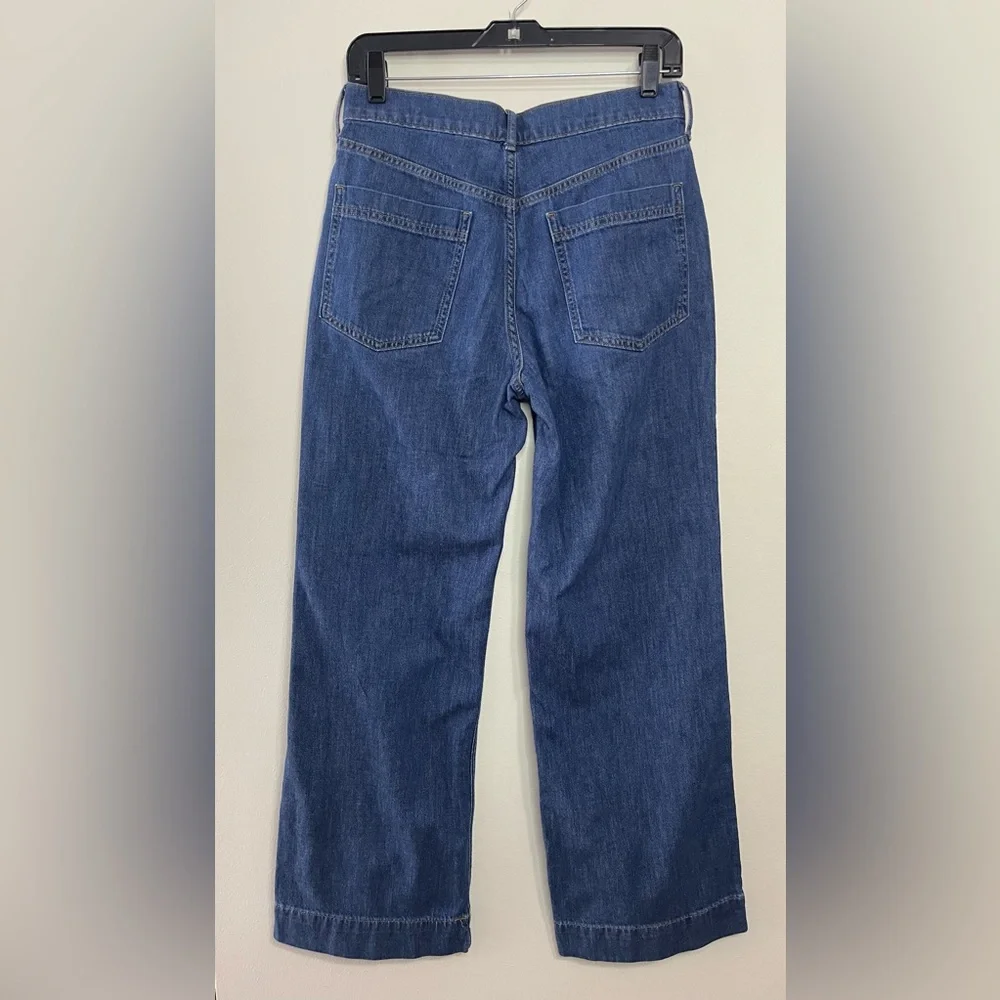 J.Crew Wide Leg Denim Trousers Jean Pant Size 27
